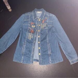 Embroidered Blue Denim Jacket